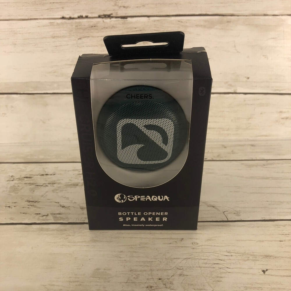 Speaqua Cruiser H2.0 Waterproof Bluetooth Speaker Bottle Opener Teal Black NEW